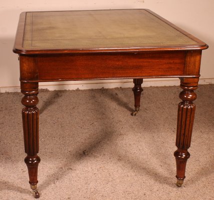 19th Century English Mahogany Partner Desk-HPU-1314594