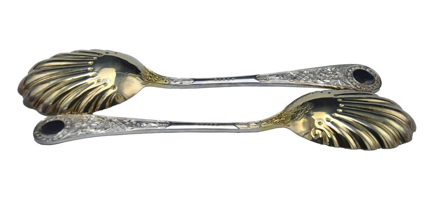 19th Century English Silver Serving Cutlery, Set of 2-ZCI-752607