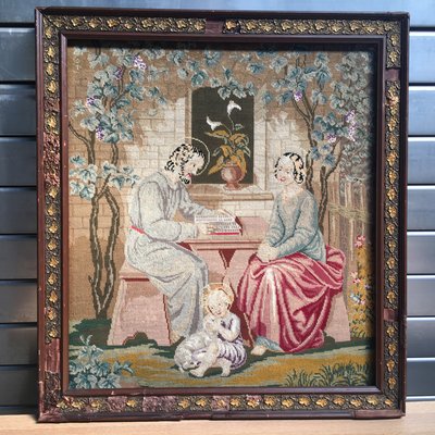 19th Century Framed Handwoven Tapestry-WQQ-963928