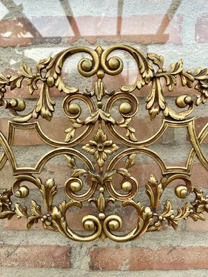 19th Century French Belle Époque Style Headboard in Bronze, Glass and Brass-NOU-1058072