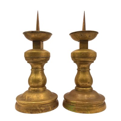 19th Century French Bronze Candle Holders, Set of 2-TCS-1143932