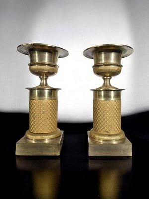 19th Century French Decorative Gilt Bronze Urns, 1800s, Set of 2-FDW-2039615