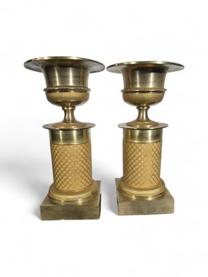 19th Century French Decorative Gilt Bronze Urns, 1800s, Set of 2-FDW-2039615