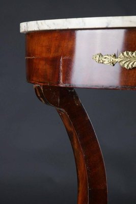 19th Century French Empire Lyra-Shaped Curly-Legged Side Table, 1815-FLW-1402104