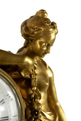 19th Century French Gilded Bronze & Marble Mantel Clock from Caron Le Fils a Paris-ZVH-1315328