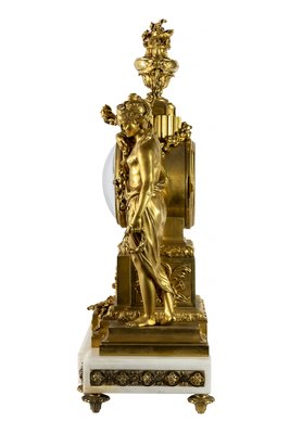 19th Century French Gilded Bronze & Marble Mantel Clock from Caron Le Fils a Paris-ZVH-1315328