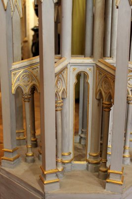 19th Century French Gothic Revival Hand Carved, Lacquered, Parcel Giltwood Spire-AXE-1433404