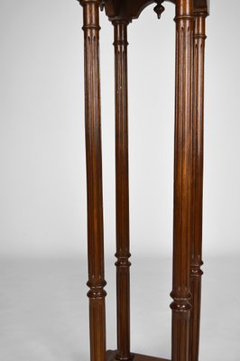 19th Century French Gothic Revival Walnut High Side Table-XNH-754044