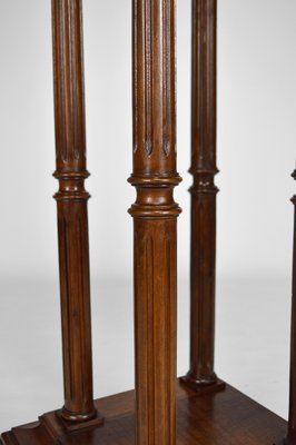 19th Century French Gothic Revival Walnut High Side Table-XNH-754044