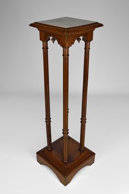 19th Century French Gothic Revival Walnut High Side Table-XNH-754044