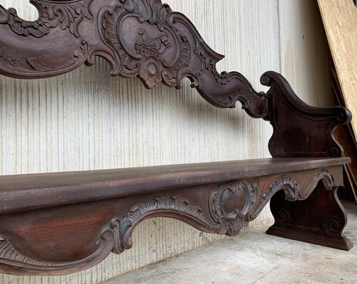 19th Century French Hand Carved Oak Settee-PSK-1002726