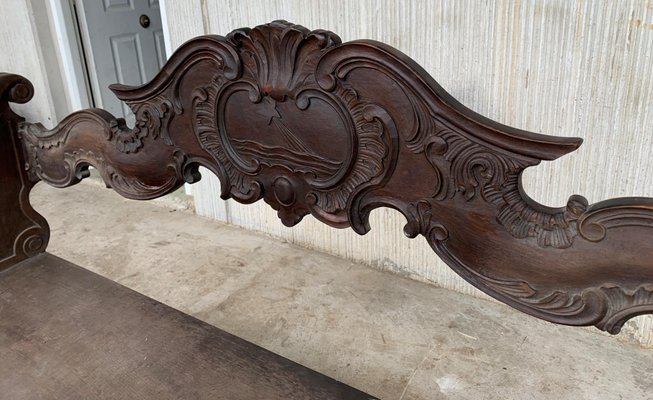 19th Century French Hand Carved Oak Settee-PSK-1002726