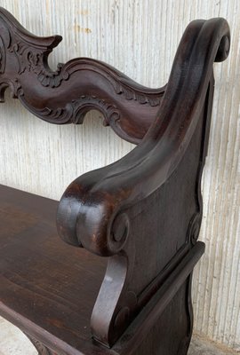 19th Century French Hand Carved Oak Settee-PSK-1002726