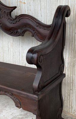 19th Century French Hand Carved Oak Settee-PSK-1002726