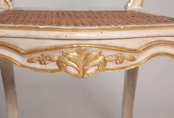 19th Century French Ivory-Painted & Parcel-Gilt Chairs, Set of 6-MBH-1032308