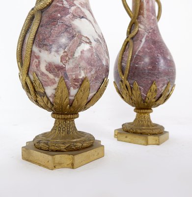 19th Century French Louis XVI Marble and Bronze Cassolettes, Set of 2-NYF-2018867