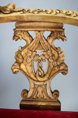 19th-Century French Louis XVI Style Carved Walnut Corner Chair-KEG-1337544