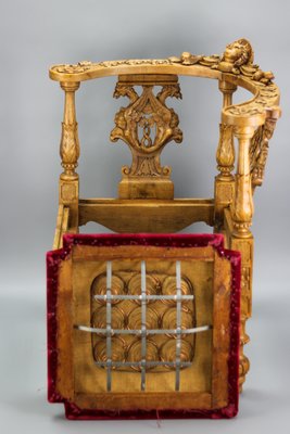 19th-Century French Louis XVI Style Carved Walnut Corner Chair-KEG-1337544