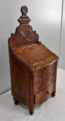 19th Century French Oak Salt Box-RVK-892543