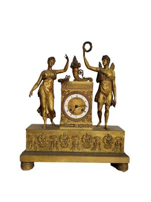 19th Century French Ormolu and Patinated Bronze Mantel Clock-TCS-1358170