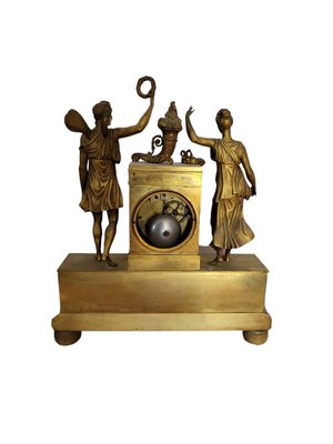 19th Century French Ormolu and Patinated Bronze Mantel Clock-TCS-1358170