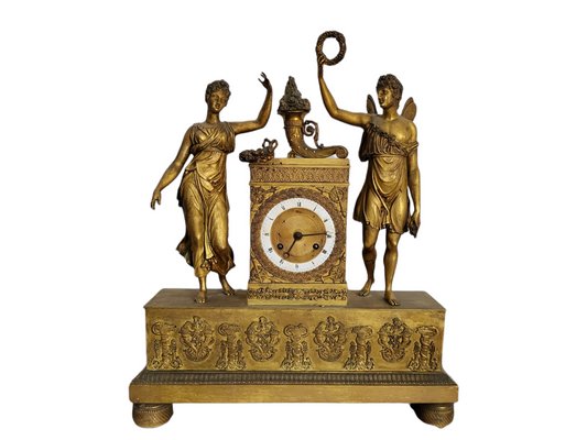 19th Century French Ormolu and Patinated Bronze Mantel Clock-TCS-1358170