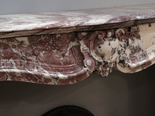 19th Century French Pink Marble Mantelpiece-TDA-1376432