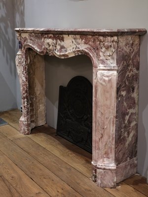 19th Century French Pink Marble Mantelpiece-TDA-1376432