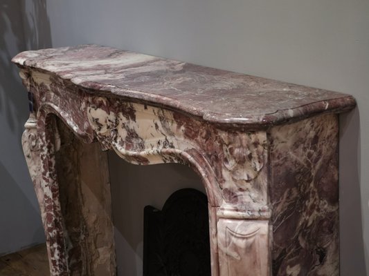 19th Century French Pink Marble Mantelpiece-TDA-1376432