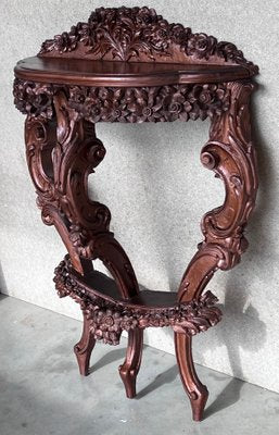 19th Century French Regency Wall Carved Walnut Console Table, 1900s-PSK-1432118