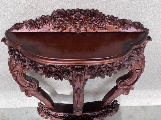 19th Century French Regency Wall Carved Walnut Console Table, 1900s-PSK-1432118