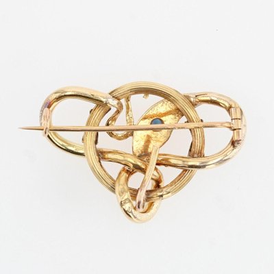 19th Century French Sapphire 18 Karat Yellow Gold Snake Ring-OLU-1099169