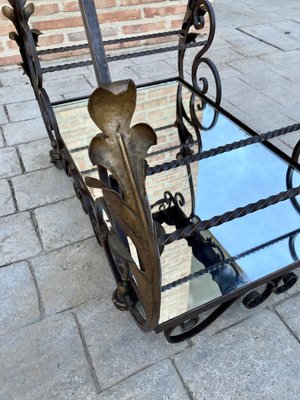 19th Century French Table Iron Bar Cart with Wheels-NOU-1124516