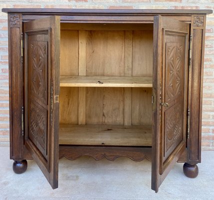 19th Century French Walnut 2-Door Buffet with Round Legs-NOU-1819555