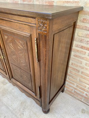 19th Century French Walnut 2-Door Buffet with Round Legs-NOU-1819555