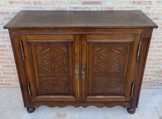 19th Century French Walnut 2-Door Buffet with Round Legs-NOU-1819555