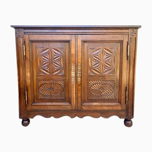 19th Century French Walnut 2-Door Buffet with Round Legs-NOU-1819555