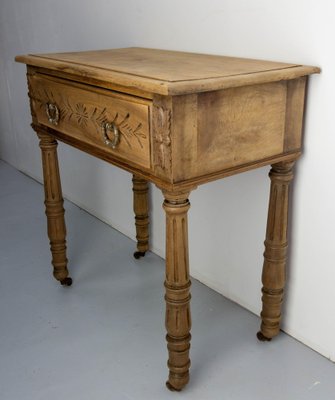 19th Century French Writing Table on Wheels in Carved Walnut, 1880s-RIU-1769212