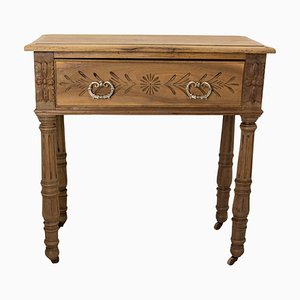 19th Century French Writing Table on Wheels in Carved Walnut, 1880s-RIU-1769212