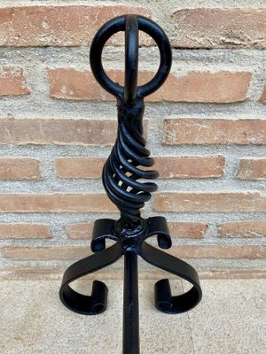 19th Century French Wrought Iron Andirons, Set of 2-NOU-1822971