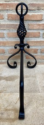 19th Century French Wrought Iron Andirons, Set of 2-NOU-1822971