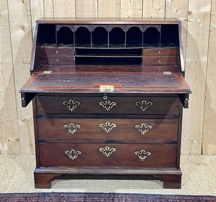 19th Century Georgian English Donkey Back Secretary in Mahogany and Oak-QYF-1792526