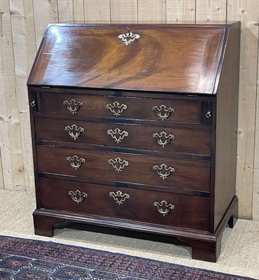 19th Century Georgian English Donkey Back Secretary in Mahogany and Oak-QYF-1792526