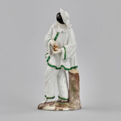 19th Century German Porcelain Pierrot Figurine-WMV-1129831