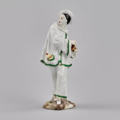 19th Century German Porcelain Pierrot Figurine-WMV-1129831