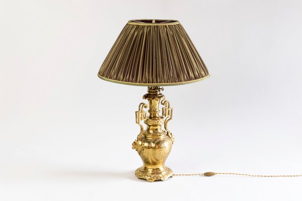 19th Century Gilt Brass and Bronze Table Lamps, Set of 2-CEJ-551121