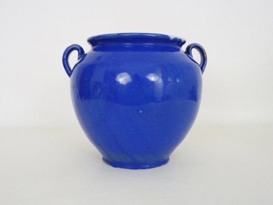 19th Century Glazed Blue Confit Pot, South West of France-MZP-2020074