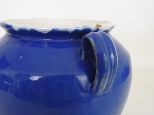 19th Century Glazed Blue Confit Pot, South West of France-MZP-2020074