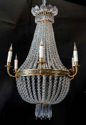 19th Century Golden Bronze and Crystal Balloon Chandelier-UQL-1174719