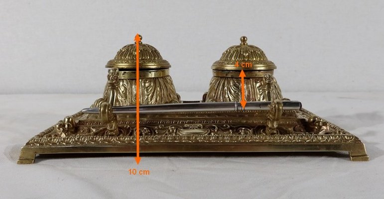 19th Century Golden Bronze Inkwell-RVK-1183063